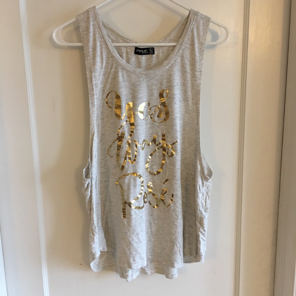 Yes Way Rose grey gold tank top L